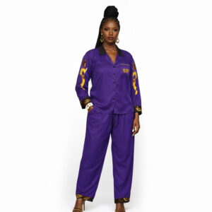 KILINDA SuperShero Women's Satin Pajamas (AOP) (Purple)